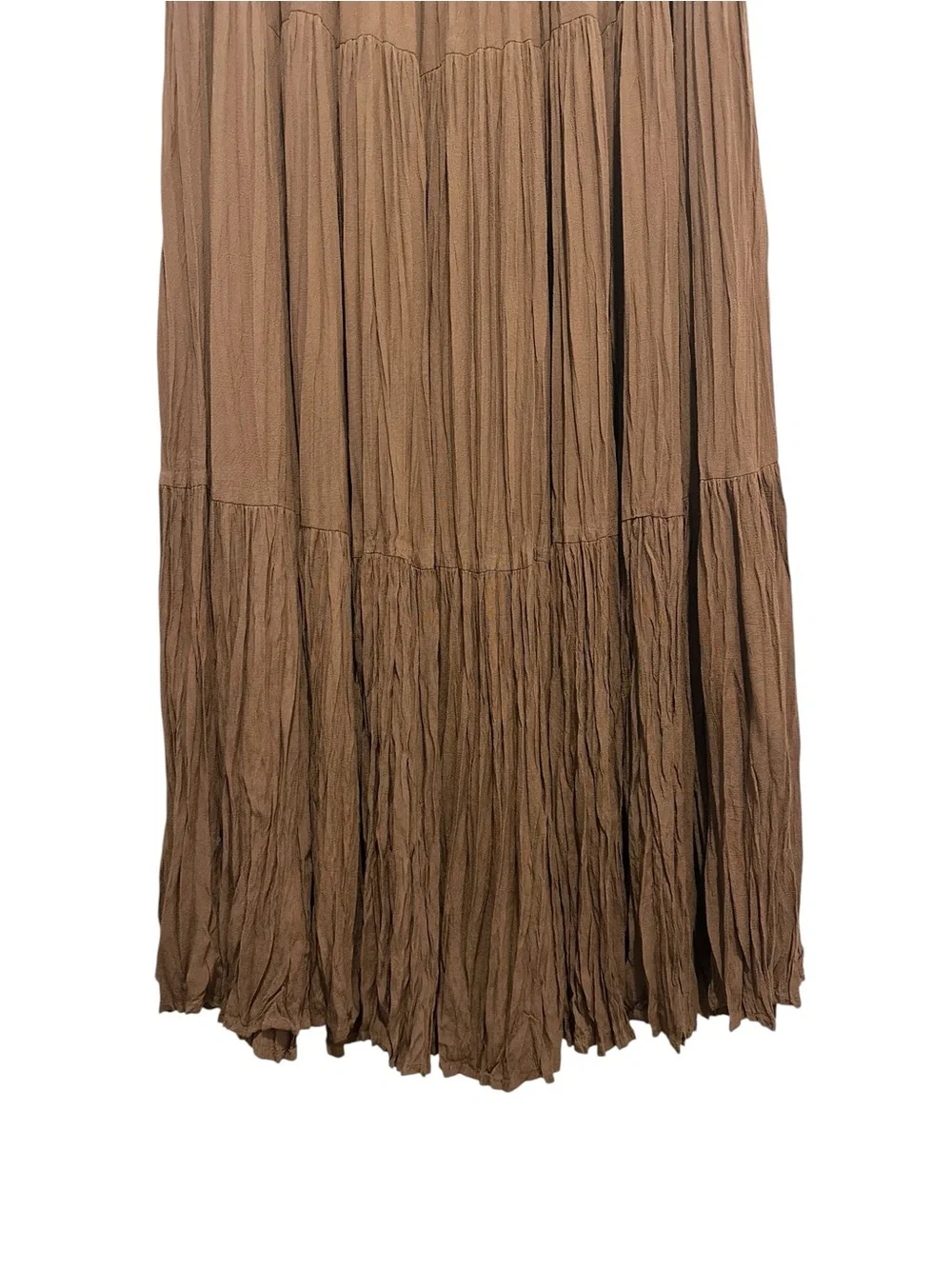 Double D Ranch Vintage 90’s Elastic Waist Tiered Crinkle Rayon Midi Skirt Medium